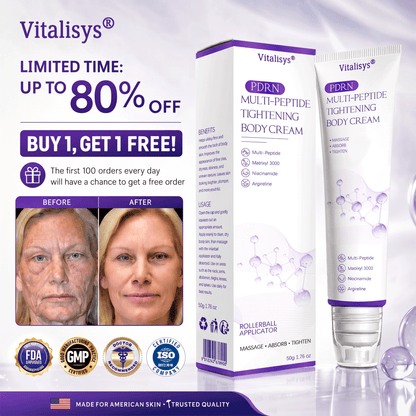 Vitalisys®🔥PDRN Multi-Peptide Massaging Body Roller Cream- Anti-aging, Hydrating, Skin Firming & Lifting, Skin Repair, Even Tone, Acne and Dark Spot Treatment, Wart and Mole Removal, and Psoriasis Relief